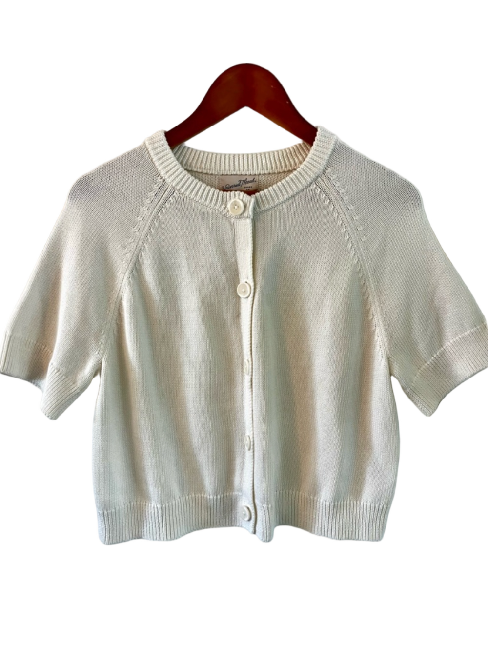 Universal Thread Cream Short Sleeve Button Cardigan 100% Cotton Size Medium NEW - Picture 11 of 13